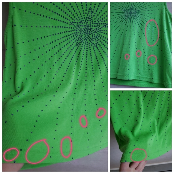 Vibrant Green Y2K Blue Sequin Starburst Embellished Graphic Summer Sweater Vest - Picture 15 of 16